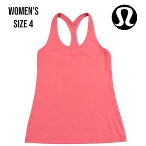 Lululemon Tank Top Women's Size 4 Coral Pink Racerback Athletic Yoga